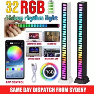 RGB Activated Music Rhythm LED Light Strip Lamp Sound Control Rechargeable Party - Picture 1 of 14