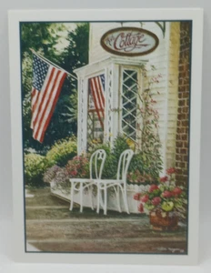 Vintage William Mangum Kate's Cottage Old Glory American Flag Blank Note Card - Picture 1 of 3