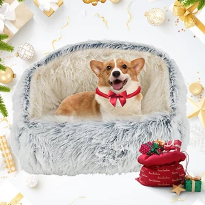 Hundehöhle, Kuschelhöhle Für Kleine Hunde/Katzen, Warm Und Weich, Flauschiges Hu - Bild 1 von 7