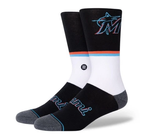 Stance MLB Miami Marlins MI Color Crew Height Socks Men's Large 9-13 NWT Cover