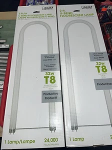 2 Feit Electric F32T8/841/U6 32W 4100K T8 U-Bend Fluorescent Bulb  NEW - Picture 1 of 5
