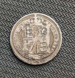 1890 UK United Kingdom Britain Silver 1 Shilling Victoria KM#774 - Picture 1 of 2