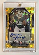 2023 Panini Prizm Draft Picks Brenton Strange Rookie Auto Gold Ice - Jaguars