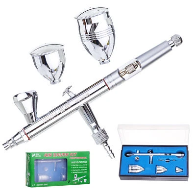 FENGDA Professionel Airbrush Doppeltwirkend Spritzpistole 0,5mm Düse 3 Tassen - Bild 1 von 4