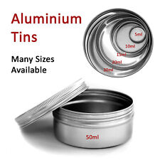 5ml - 250ml Small Round Metal Aluminium Storage Tin Jar Stash Pot Balm Cosmetic