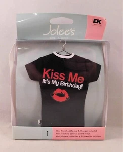 Mini T Shirt Hanger Kiss Me It's My Birthday Scrapbook Black Jolees - Picture 1 of 1