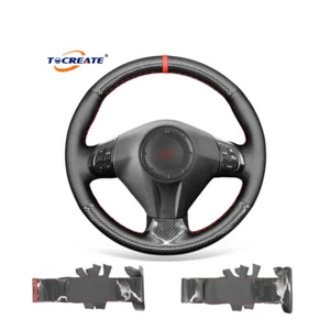 Real Leather Carbon Fiber Steering Wheel Cover for Subaru Forester Impreza #Q004 - Imagen 1 de 11
