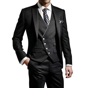 Hombres Vestido Formal de Un Botón 3 Piezas Novio Trajes de Boda Abrigo Chaleco Pantalones Traje de Cena - Imagen 1 de 28