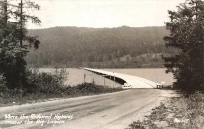 RPPC Redwood Highway Big Lagoon Bridge Zan California  Real Photo VTG P100 - Image 1 of 2