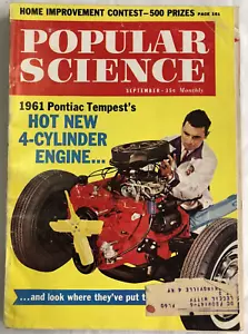SEPT. 1960 POPULAR SCIENCE MONTHLY FEATURES 1961 PONTIAC TEMPEST 4CYLNDER ENGINE - Picture 1 of 4