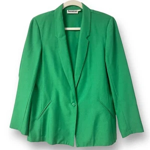 Leichter Vintage-Blazer Jacke grün mit einem Knopf Damengröße 10 - Bild 1 von 7