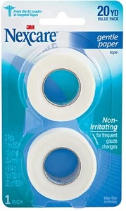 SM Nexcare Sanftes Papierband 1 Zoll x 10 Yards, 2 Stück (2er-Packung) - Bild 1 von 1