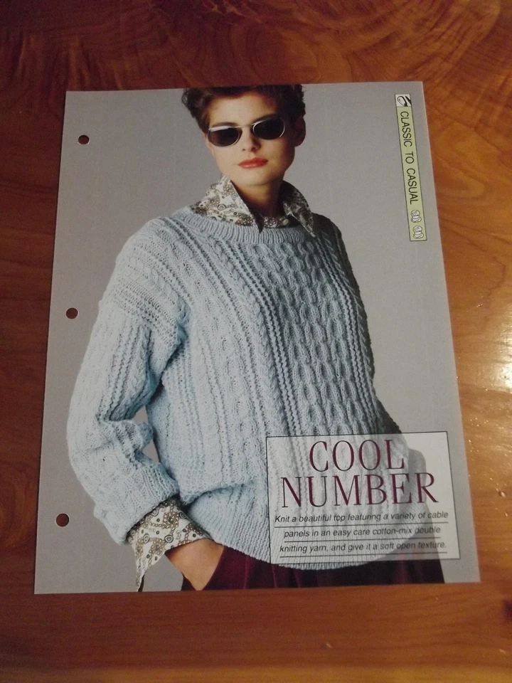 KNITTING PATTERN COOL NUMBER CLASSIC TO CASUAL CREATIVE NEEDLES *GREAT* - Image 1 of 1