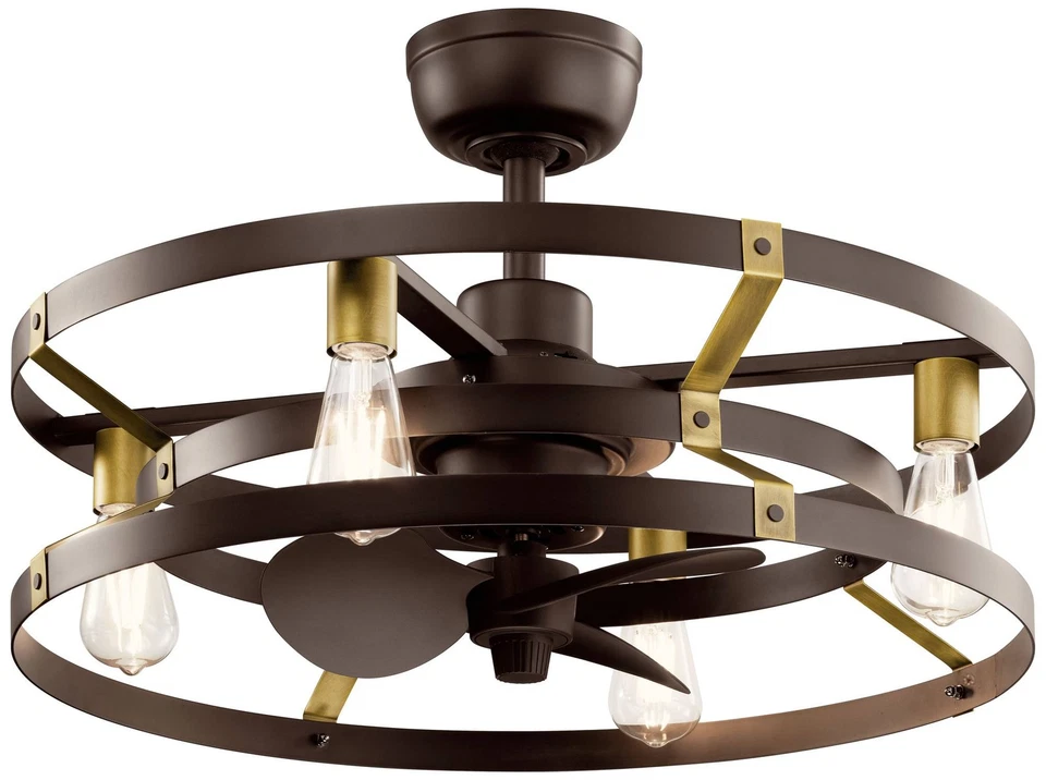 25" Kichler Cavelli Bronze LED Fandelier Ceiling Fan with Wall Control - Image 1 of 1