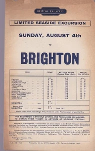 BRITISH RAILWAYS HANDBILL BRIGHTON EXCURSION (OXFORD) MAY 1957 - Picture 1 of 1