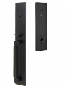 EMTEK 4209HLORHUS19 Dummy Hercules Knurled Helios Lever Set Flat Black - Picture 1 of 2