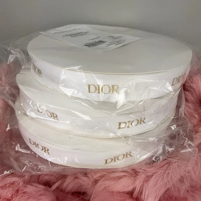 DIOR White Grosgrain Ribbon Roll of 50 Meter w/Gold Lettering (Width 20MM) - Image 1 of 4