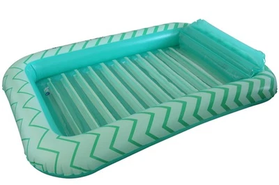 EXPO-BÖRSE KYNAST EXKLUSIV KYNAST Luftmatratze Poolliege 180x122x24 cm grün mit Kissen Luftmatratze Pool