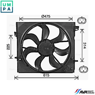 FAN ENGINE COOLING DN7540 FOR RENAULT NISSAN ROGUE/SPORT/II/SUV QASHQAI/Wagon - Image 1 of 4