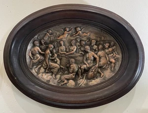 Rare Large Antique Greek Bronze Bas Relief Mythology Pan Angels c1880 - Picture 1 of 10