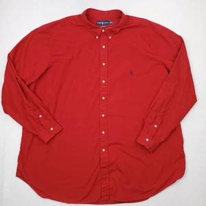 Ralph Lauren Shirt Mens 4XLT Red Classic Fit Button Down Long Sleeve Big & Tall - Picture 1 of 15