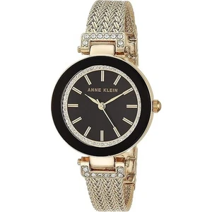 Anne Klein Crystal Women's Quartz Gold-Tone Stainless Steel Watch AK/1906BKGB - Picture 1 of 1