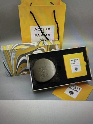 ACQUA DI PARMA Dark Grey/Black embossed Leather Car Diffuser  SET -BNIB RRP £175 - Image 1 of 4