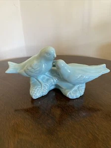 Vintage Planter Love Birds Nest Aqua Ceramic Flower Pot Succulent Planter - Picture 1 of 4