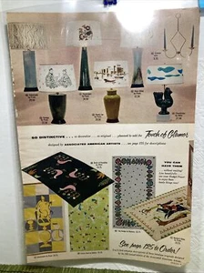 1955 Spiegel Catalog Print Ad Mid Century Modern Home Decor Rugs Lamps & Dresses - Picture 1 of 3