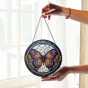 Personalized Butterfly Stained Glass Suncatcher for Window Hanging Decorations - Picture 1 of 7