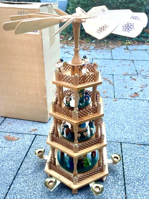 Pyramide Christi Geburt Erzgebirge Expertic DDR Weihnachtspyramide 56cm /U14104 - Bild 1 von 4