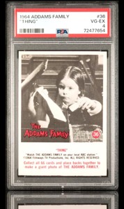 1964 donruss the addams family #36 thing & wednesday rookie PSA 4  ☆￼  CENTERED