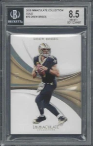 DREW BREES 2018 IMMACULATE GOLD BASE #D 1/5 BGS 8.5 POP 1/1 - Picture 1 of 1
