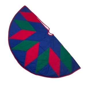 Pinwheel Diamond Pattern Christmas Tree Skirt 100% Cotton Size 44” India - Picture 1 of 6