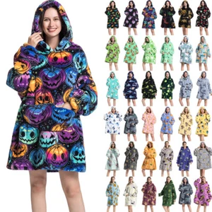 Oversized Hooded Blanket Ultra Soft Fleece Fur Women Hoodie Loungewear Dress Top - Picture 1 of 45
