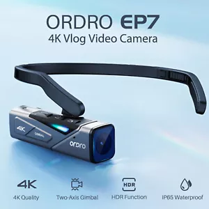 ORDRO EP7 4K Camcorder Head-Mounted Video Camera 2-Axis Gimbal Stabilizer K2C6 - Picture 1 of 12