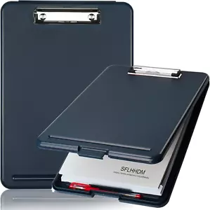 Clipboard Storage Case Box Plastic Folder-Document Organizer Compartment Office - Picture 1 of 12