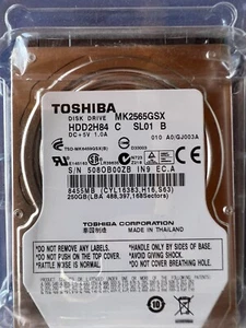 Toshiba MK2565GSX (HDD2H84 SL01 B 010 A0/GJ003A 250gb 2.5" Sata hard drive - Picture 1 of 2