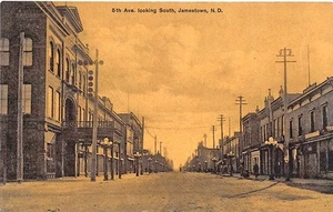 Jamestown ND Street View Camp Fronts, Published By Bloom Bros. Postcard - Picture 1 of 2