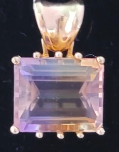 Atemberaubender & seltener Amatren (Amethyst & Citrin) in 14k Gold Anhänger ~ Neu - Bild 1 von 6