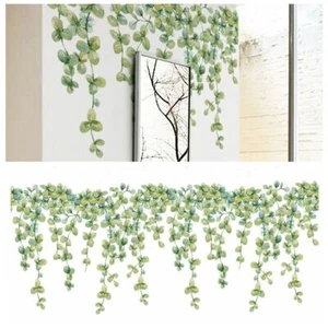 Ornament Home Decoration Eucalyptus Leaves Decal Green Plant Vine Wall Stickers - Picture 1 of 7