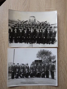 2 grands tirages argentiques 1957 ESCADRON AVIATION + FANFARE Aulnay Sous Bois - Picture 1 of 2