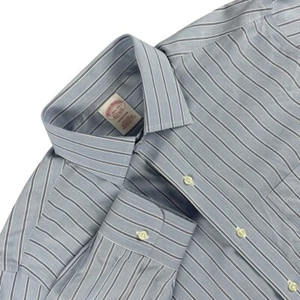 Brooks Brothers Madison Shirt Mens M 15.5 33 Blue White Stripe Supima Cotton EUC - Picture 1 of 8