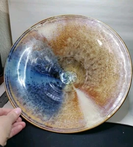 Bill Campbell Crystalline Decorative Vintage LG Centerpiece Bowl 11"×4" SIGNED - Picture 1 of 11