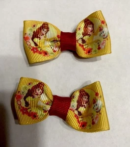 * Neu Menge 2 Belle 2" Die Schöne und das Biest" Haarschleife (maschinenwaschbar) - Bild 1 von 4