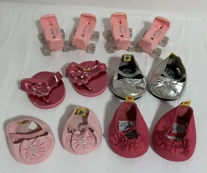 Build A Bear Shoe Lot Skates Lot Of 6 BAB Shoes Pink Silver Sandals - Picture 1 of 5