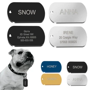 Dog Tags Personalized Dog Name Phone Address Stainless Steel Engraved Both Sides - Picture 1 of 24
