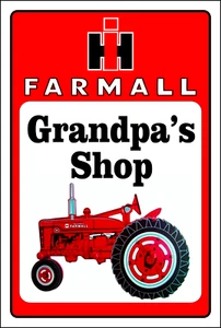 Farmall Tractor Sign Grandpa's Shop :or CHANGE NAME - Picture 1 of 1
