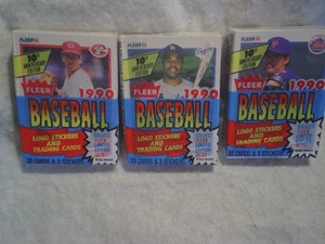 3-1990 FLEER BASEBALL UNOPENED CELLO PACKS RON DARLING #201, Tim Leary, L.Harris - Picture 1 of 3