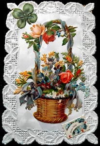 Nr. 790/147 1 alte Postkarte Liebe Chromo Spitzenausschnitt geschrieben - Bild 1 von 3